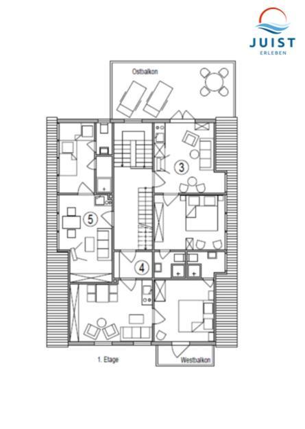 Haus Deichgraf 175 - Wohnung 5 Juist Esterno foto